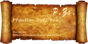 Pfendler Zsófia névjegykártya